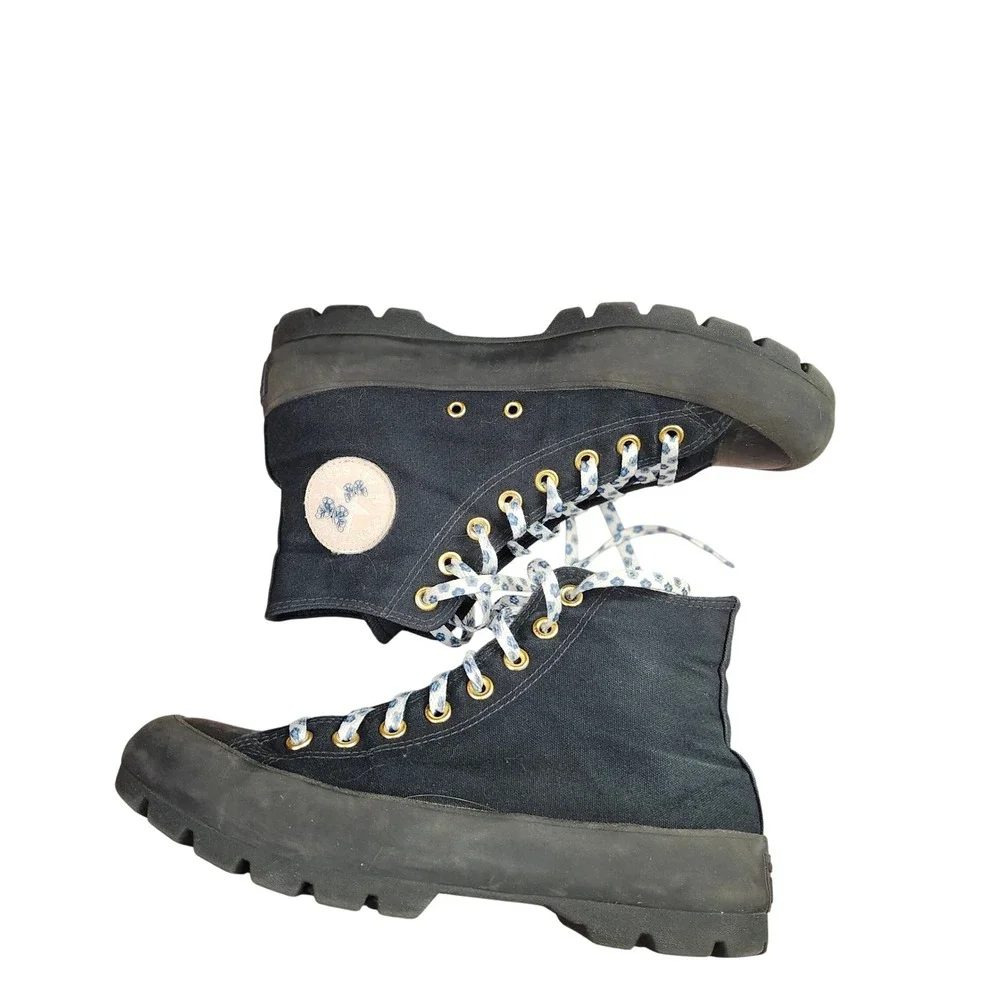 Converse CTAS City Trek Black Floral Laces Boots M 8 L10 Platform Lug Soles